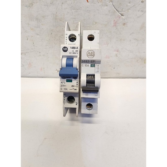 Lot 2 Allen-Bradley 1489-A 10A & 1492-sp 10A Circuit Breakers, 277 Vac - Picture 2 of 6